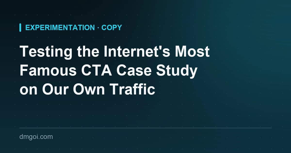 Title card: Testing the Internet's Most Famous CTA Case Study on Our Own Traffic